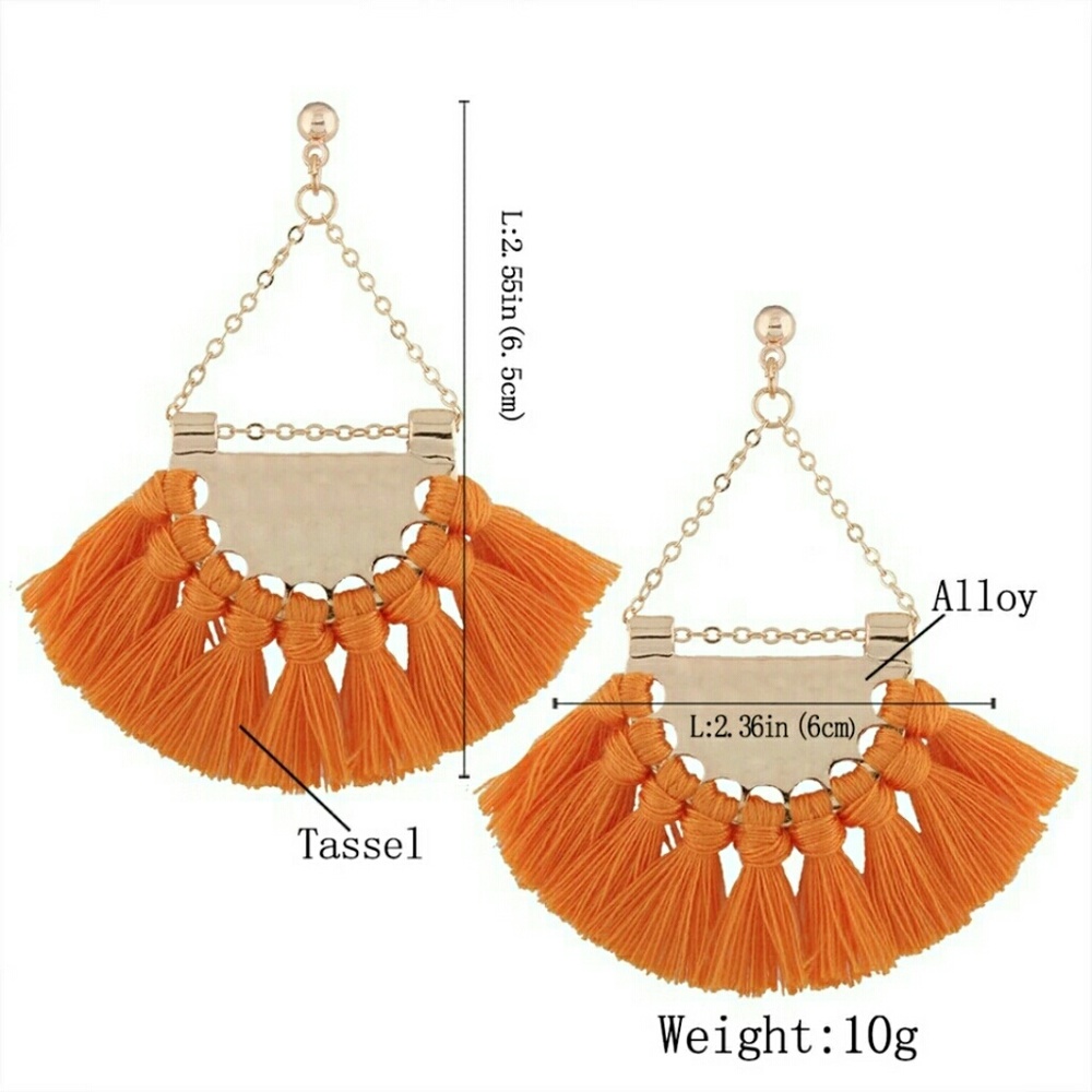 White Tassel earrings - Picture 2 of 2